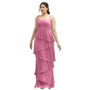 Fun Tiered Dress in Bright Pink size 12 Style 1575